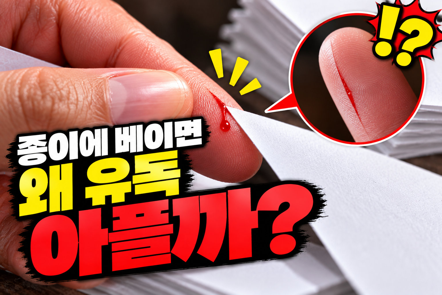 종이에 베이면 왜 유독 아플까_