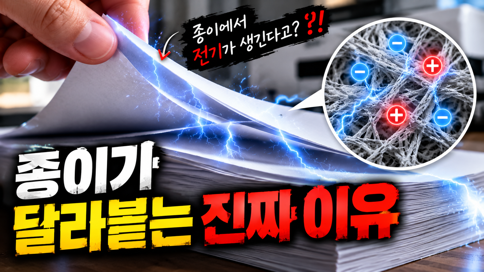 종이에서 번쩍이는 정전기의 비밀