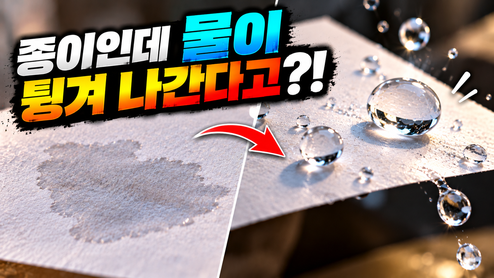 종이인데 물이 튕겨 나간다고_!